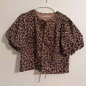 Abercrombie & Fitch Cheetah Blouse-Medium